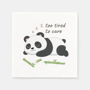 Sleep Mode Panda – Cute Lazy Bear Art Napkin