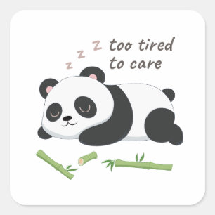 Sleep Mode Panda – Cute Lazy Bear Art Square Sticker
