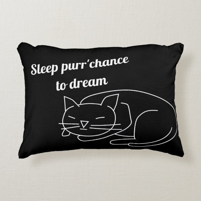 Sleep purr ' chance to Dream Sleeping Cat Decorative Cushion (Front)