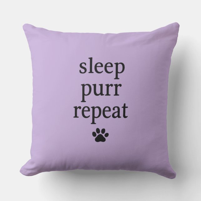 Sleep Purr Repeat Pillow – Cosy Cat Lover Accent C (Front)