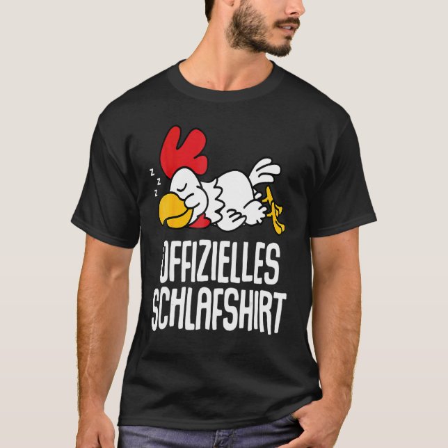Sleep  Pyjamas Chicken Rooster T-Shirt (Front)