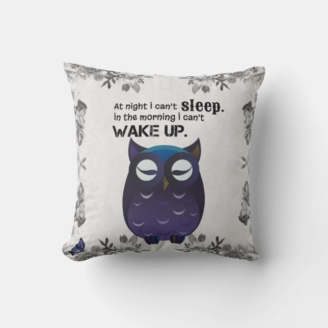 Sleep Quote Design Throw Pillow (Front)