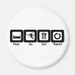 Sleep Ski Eat Repeat Magnet