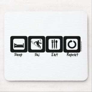 Sleep Ski Eat Repeat Mouse Pad
