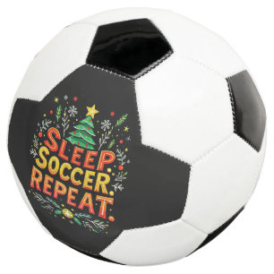 Sleep Soccer Repeat Christmas Tree Soccer Lover  Ball