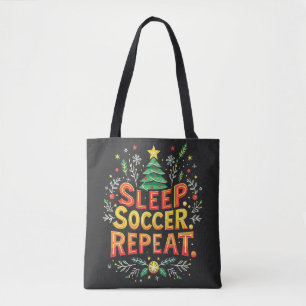 Sleep Soccer Repeat Christmas Tree Soccer Lover  Tote Bag