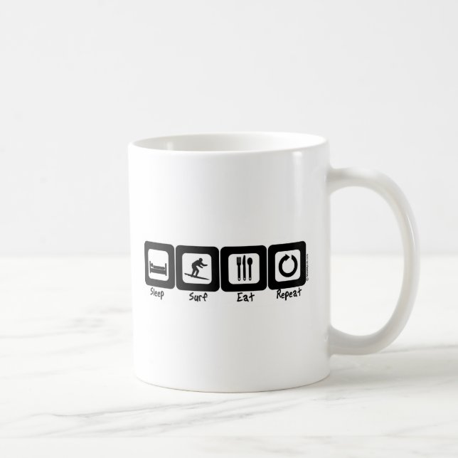 Sleep Surf Eat Repeat Coffee Mug (Right)