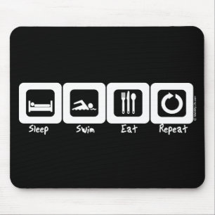 Sleep Swim Eat Repeat Mouse Pad