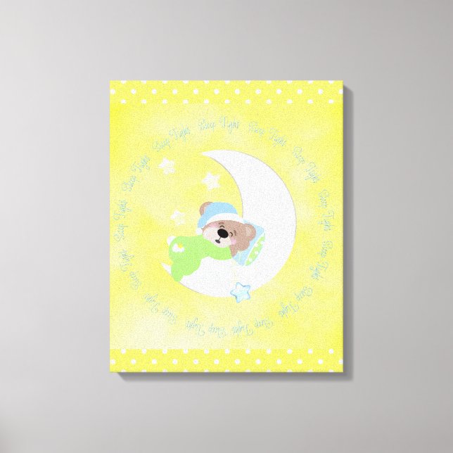 Sleep tight baby bear canvas print (Front)