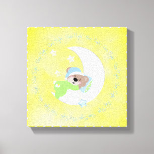 Sleep tight baby bear canvas print