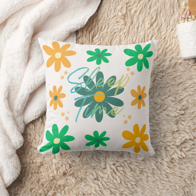 Sleep Time Floral Throw Pillow (Blanket)