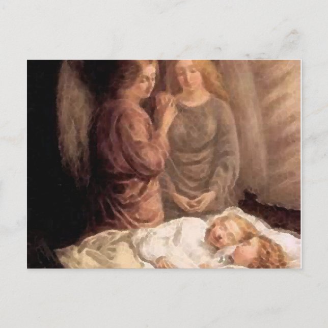 Sleep - Two guardian angels and children Postcard (Front)