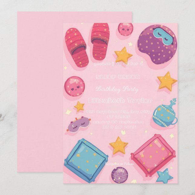 Sleep Under Party  Invitation (Front/Back)