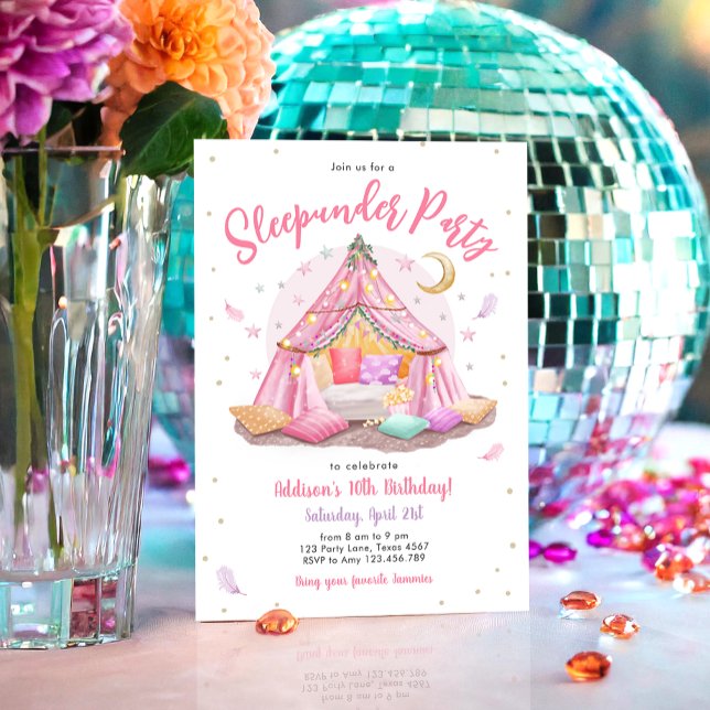 Sleep under Party Slumber Movie Night Birthday Invitation (Creator Uploaded)