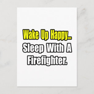 Sleep With a Firefighter Postcard