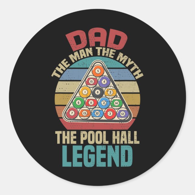 Sleep With A Pool Player Funny Billiards Rack Pool Classic Round Sticker (Front)