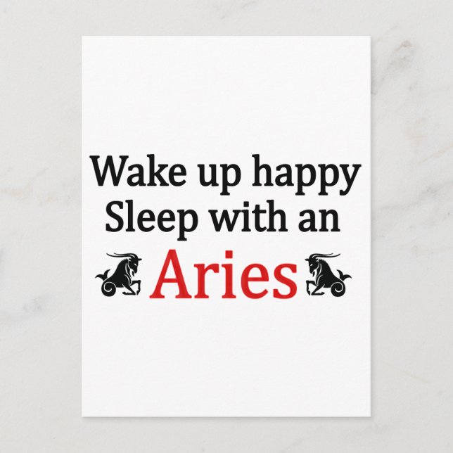 Sleep With An Aries Postcard (Front)