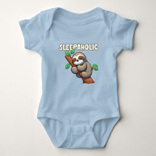 Sleepaholic - Sleep Lovers - Sleeping Sloth Baby Bodysuit (Front)