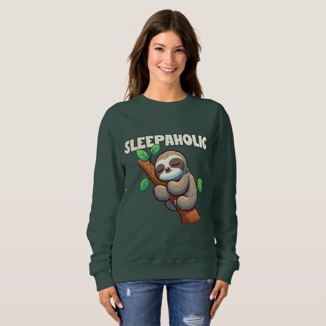 Sleepaholic - Sleep Lovers - Sleeping Sloth Sweatshirt (Front Full)