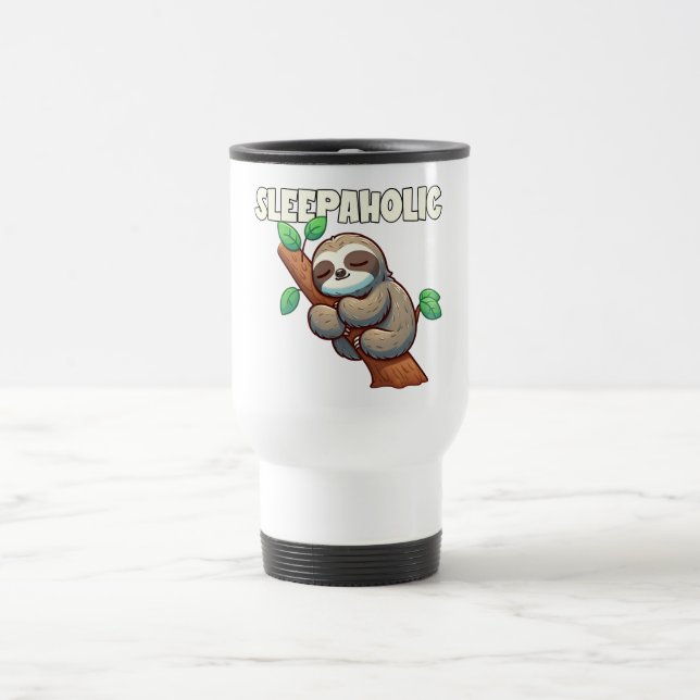 Sleepaholic - Sleep Lovers - Sleeping Sloth Travel Mug (Center)