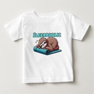 Sleepaholic - Sleeping Sloth On Yoga mat  Baby T-Shirt