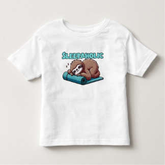 Sleepaholic - Sleeping Sloth On Yoga mat  Toddler T-Shirt