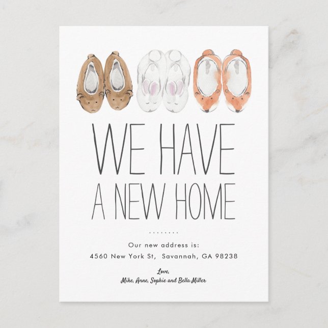 Sleepers We Have A New Home Moving Announcement Postcard (Front)