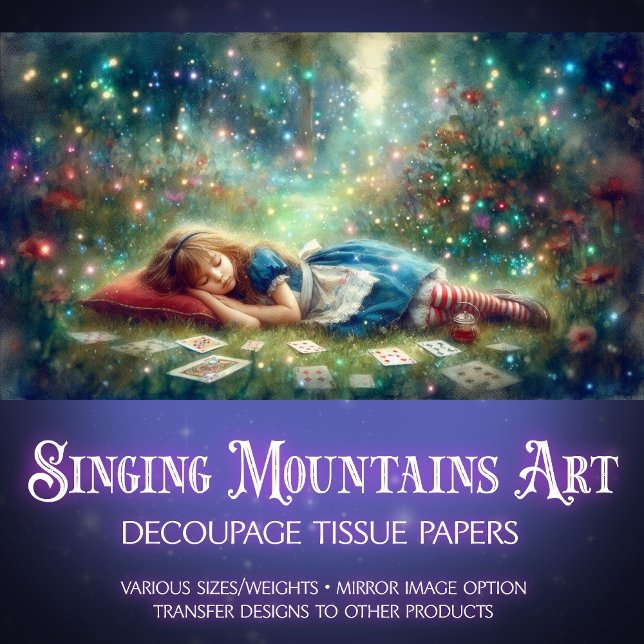 Sleeping Alice In Enchanted Forest Decoupage Tissue Paper (Creator Uploaded)
