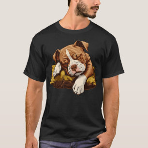 Sleeping American Staffordshire Terrier Puppy T-Shirt