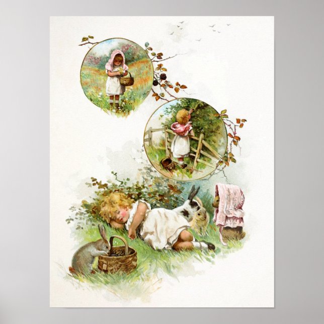 Sleeping and Dreaming of Bunny Rabbits Poster (Front)