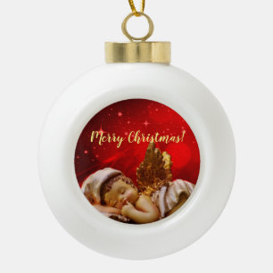Sleeping Angel Baby Jesus Christmas Ceramic Ball Christmas Ornament