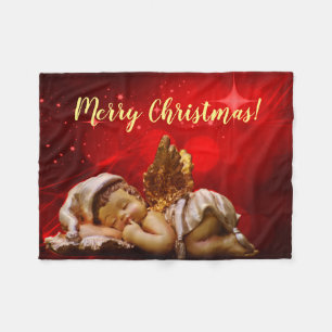 Sleeping Angel Baby Jesus Christmas Fleece Blanket