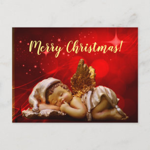 Sleeping Angel Baby Jesus Christmas Postcard