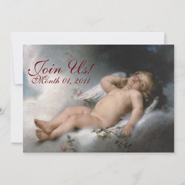Sleeping Angel Customisable Invitations (Front)