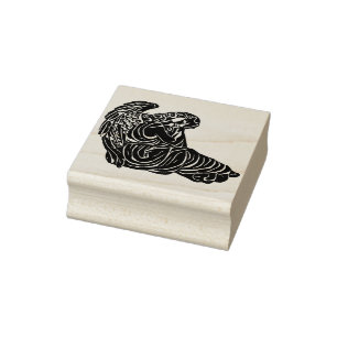 sleeping angel girl Abstract silhouette art Rubber Stamp