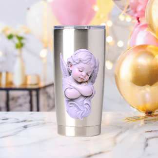 Sleeping Angel With Folded Wings Insulated Tumbler