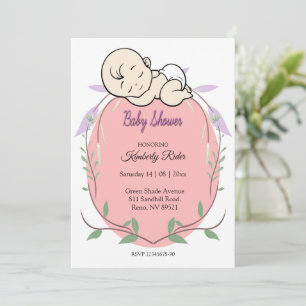Sleeping Baby Baby Shower Invitation