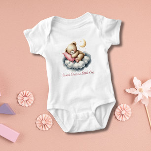 Sleeping Baby Bear on Cloud Star Baby Shower Gift Baby Bodysuit