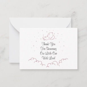 Sleeping Baby On Cloud Thank You Card