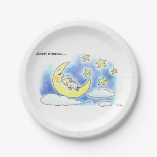 Sleeping Baby on Moon – Party Paper Plate