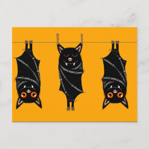 sleeping bats invitation postcard