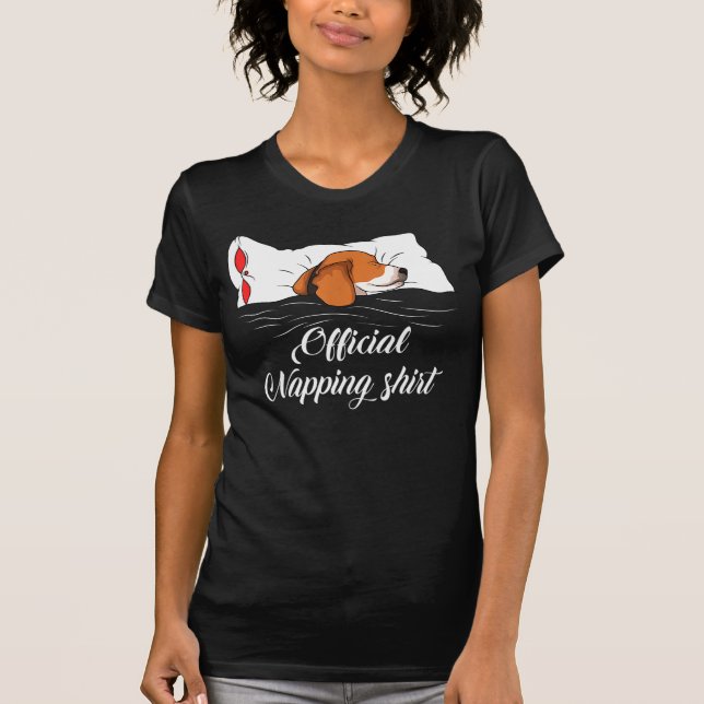 Sleeping Beagle Pyjamas Dog Lover T-Shirt (Front)