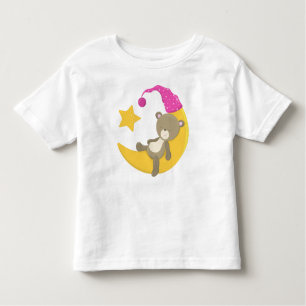Sleeping Bear, Bear On The Moon, Cute Bear Toddler T-Shirt