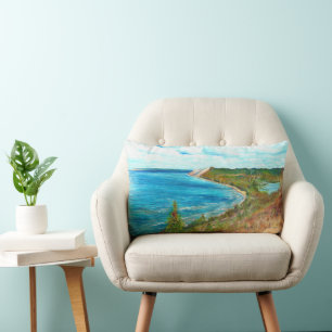 Sleeping Bear Dunes Lakeshore Michigan Beach Lumbar Cushion