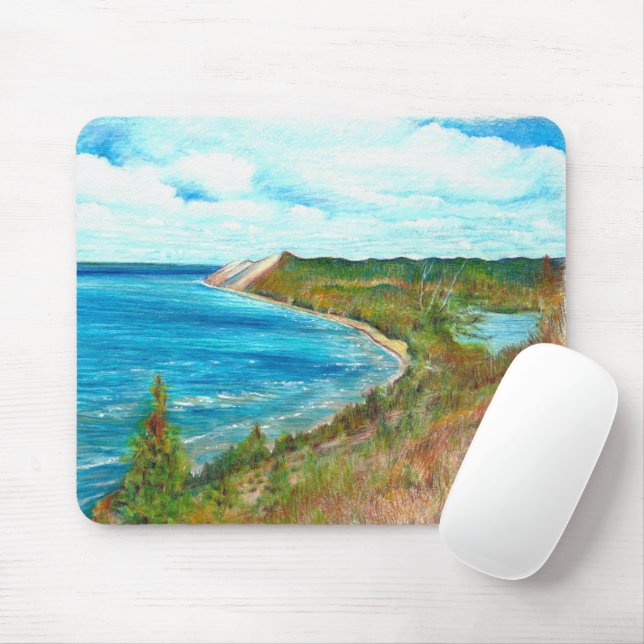 Sleeping Bear Dunes Lakeshore Michigan Beach Mouse Pad (With Mouse)