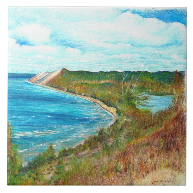 Sleeping Bear Dunes Lakeshore Michigan Beach Park  Tile (Front)