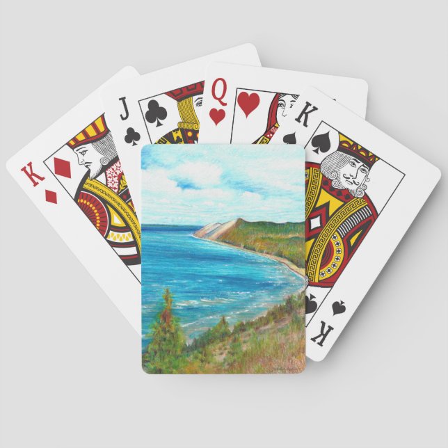 Sleeping Bear Dunes Lakeshore Michigan Beach Playing Cards (Back)