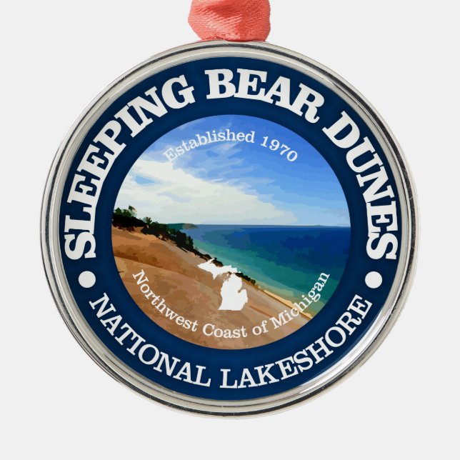 Sleeping Bear Dunes Metal Tree Decoration (Front)
