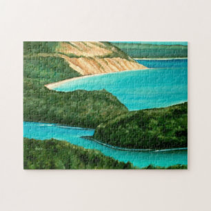 Sleeping Bear Dunes Painting Poster Jigsaw Puzzle