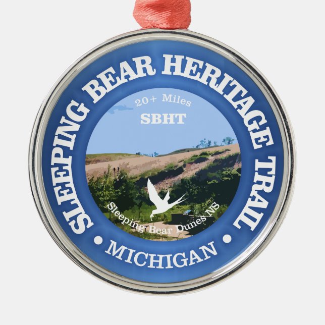 Sleeping Bear HT (cycling c) Metal Tree Decoration (Front)